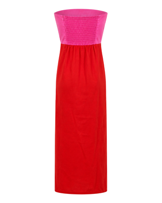 Linen Colorblock Maxi- Pink + Red