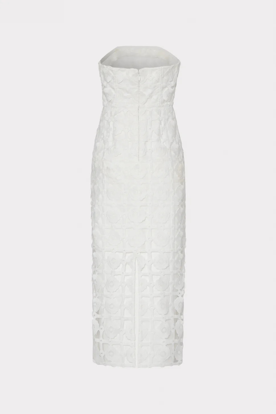 kait tile lace dress Milly Kait Strapless Lace Midi Dress