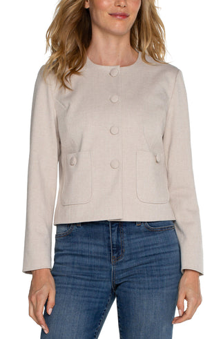 Boxy Cropped Jacket- Stone Tan