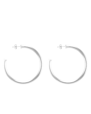 Small Everybody's Favorite Hoops- Brushed Silver