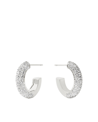 Stardust Hoop- Silver- CZ- M