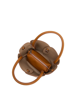 Tulip Top Handle Bag - Raffia Embossed