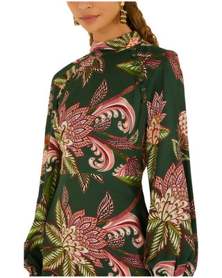 Arabesque Paradise Floral Green Dress