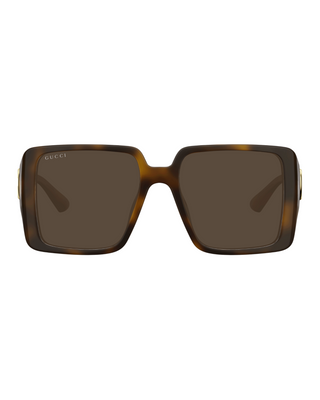 Gucci Hailey Oversized Square Sunglasses- Havana