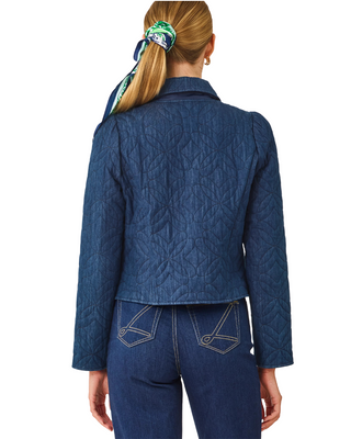Peyser Quilted Denim Jacket- Dark Wash Butterfly Indigo