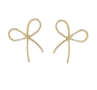 Pearl Statement Bow Earrings