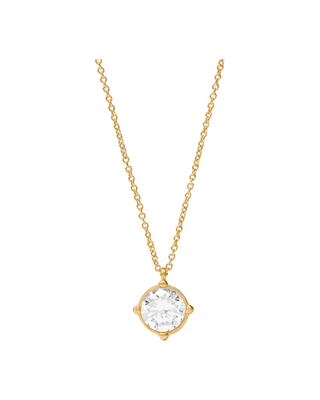 Honeybee Solitaire Necklace- Gold- CZ