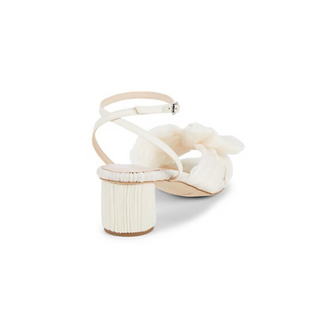 Dahlia Knot Mule with Ankle Strap- Pearl