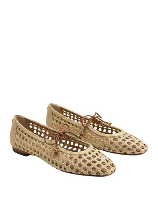 Marcie Ballet Flat- Bleached Beechwood Weave