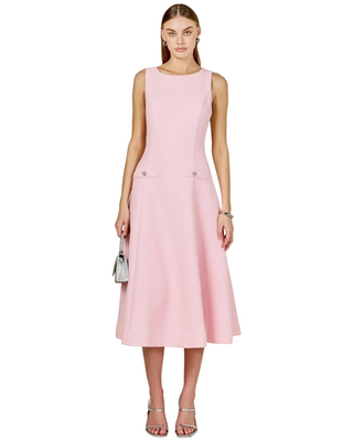 Tweed Midi Dress- Pink