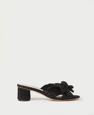 Emilia Pleated Knot Mule- Black