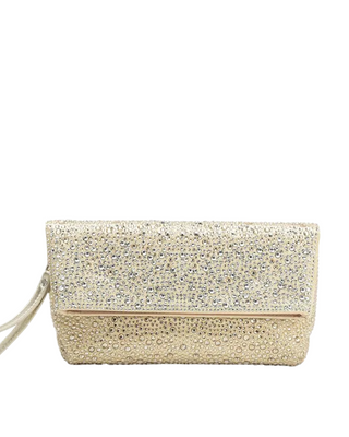 Fayth Rhinestone Wristlet- Gold