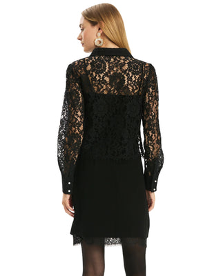 Ella Lacey Blouse- Black