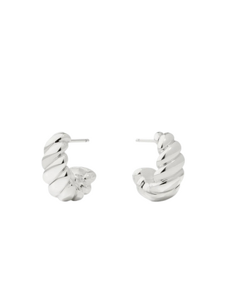 Ravello Statement Hoop- Silver- S