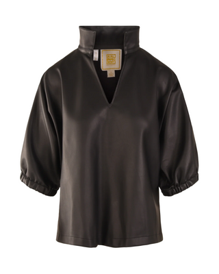 Poppy Top- Black Vegan Leather