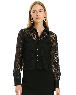 Ella Lacey Blouse- Black