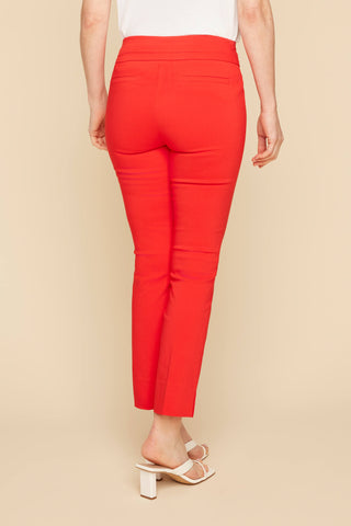 Renuar Pull On Ankle Pant- Scarlet