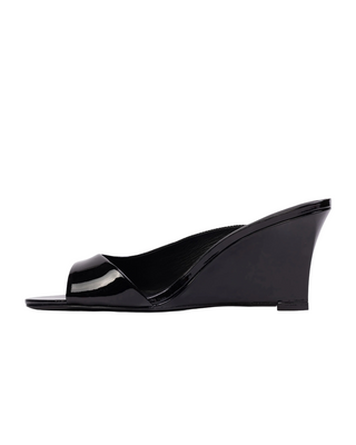 Arisha 70 Slip-On Mule- Black Patent
