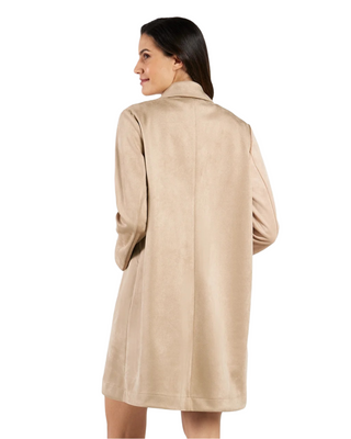 Emma Suede Open Coat- Camel