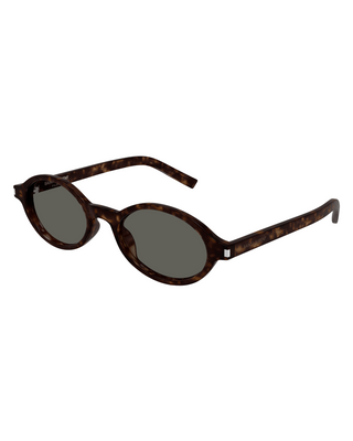 YSL Jeanne Oval Sunglasses- Havana + Grey