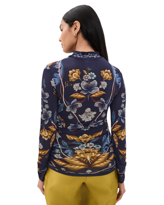Golden Nature Navy Blue Jersey Blouse