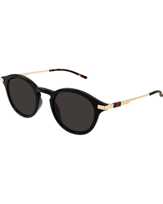 Gucci Round Frame Sunglasses- Black + Gold