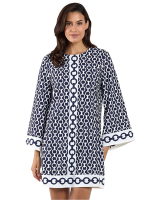 Renata Dress- Navy Chains Combo