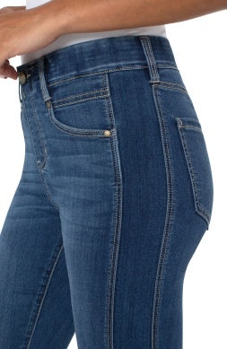 Gia Glider Seamed Cropped Skinny Pull On Jean- Goldwater