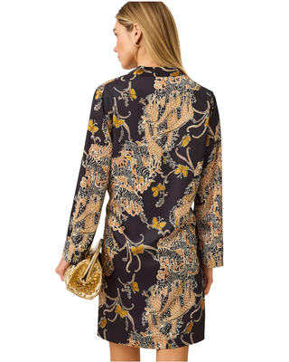 Irella Caftan Dress- Onyx Striped Safari