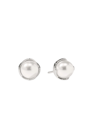 Penelope Stud- Silver- Pearl- M