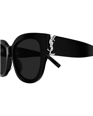 YSL Monogram Cat-Eye Sunglasses- Black + Grey