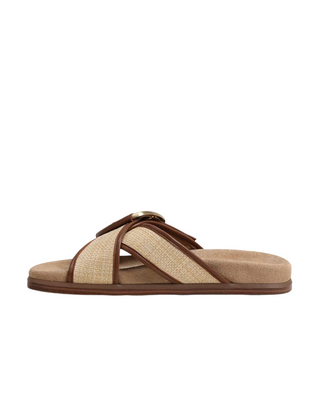 Darla Multi-Buckle Slide Sandal- Bleached Beechwood