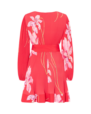 Liv Pleated Dress- Red Floral Multi