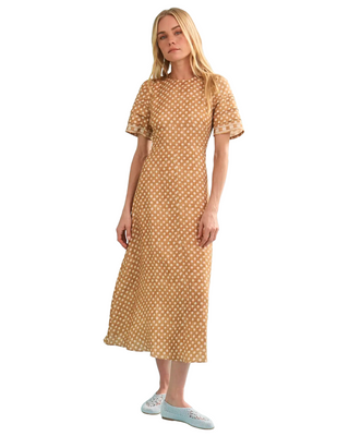 Casey Dress- Coconut Sand Dot