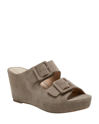 Margo Platform Wedge- Taupe Suede