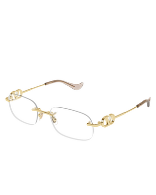 Valentino Optical Rimless Square Round Frames- Gold/Transparent