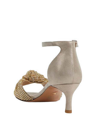 Shaira Heel- Dark Taupe Shimmer Suede