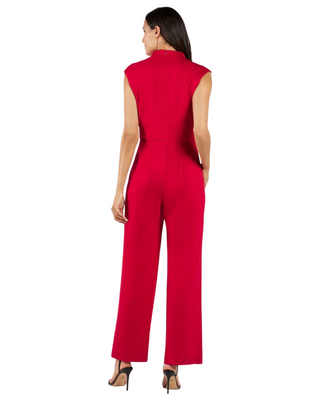 Kendall Ponte Jumpsuit- Red