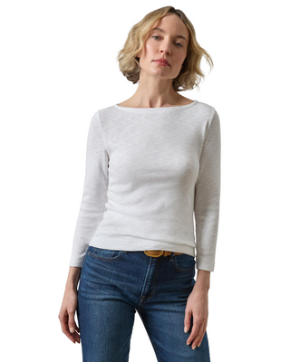 3/4 Sleeve French Tee- White