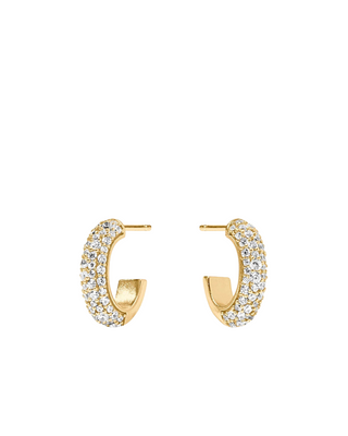 Stardust Hoop- Gold- CZ- S