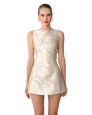 Cass Jacquard Dress- Silver Mint