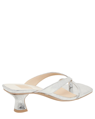 Brevel Heel- Silver Distressed Leather
