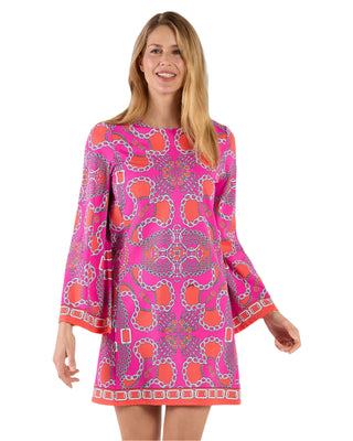 Renata Dress- Heritage Chains Hot Pink