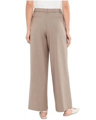 High Rise Wide Leg Trouser 30"- Khaki Melange