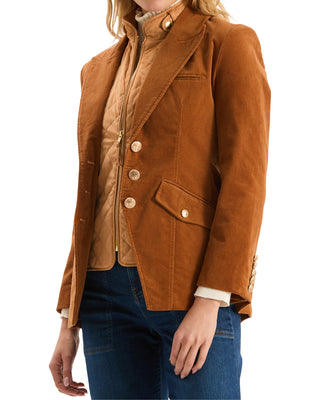 Goldie Corduroy Jacket- Leather Brown