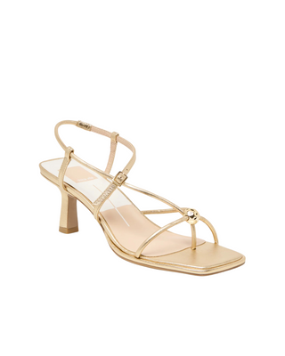 Mylee Heels- Gold Distressed Leather