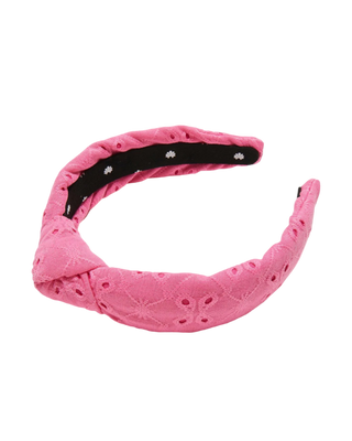 Slim Knotted Eyelet Headband- Fuchsia