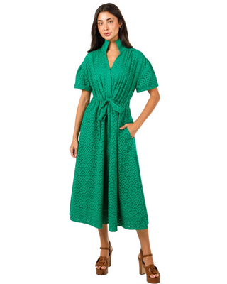 Bria Dress- Green Eyelet