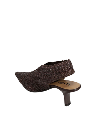 Perky Slingback Heel- Chocolate Woven