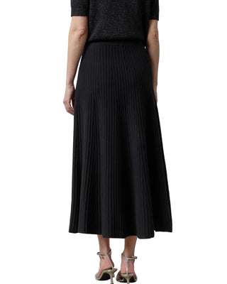 Knit Flared Skirt- Black